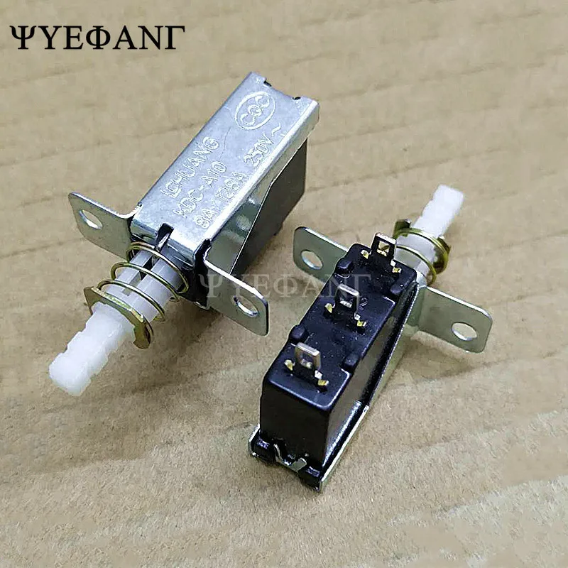 5PCS Straight Key Self-locking Switch KCD-A10 SW-3 A04 Power Switch 3-pin Outer Spring 5A For Range Hood