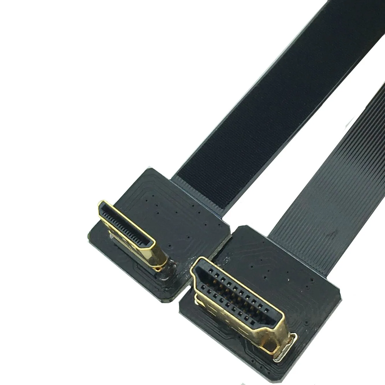 FPV hdmi-kompatybilny pod kątem do Mini hdmi-kompatybilny pod kątem 90 stopni FPC kabel płaski do multicoptera fotografia lotnicza 20cm