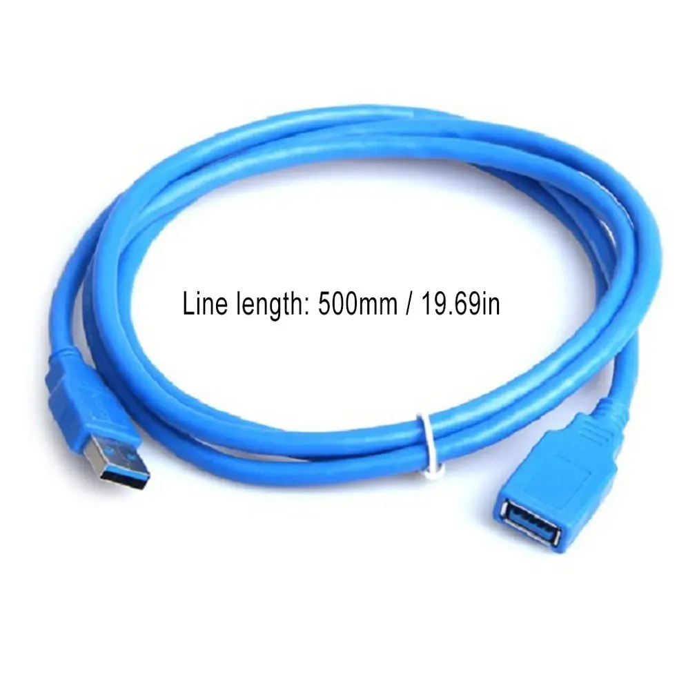 3FT Blue USB 3.0 0.5m Type A Male to A Female Super Speed Extension Cable Converter Adapter Computer Connection Dropshipping