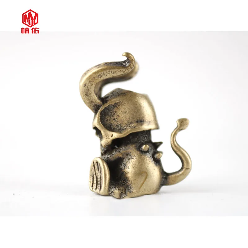 1PC Little Devil Skull Retro Brass Copper Oxide EDC Paracord Beads Umbrella Rope Cord Lanyard Pendants Knife Beads  Accessories
