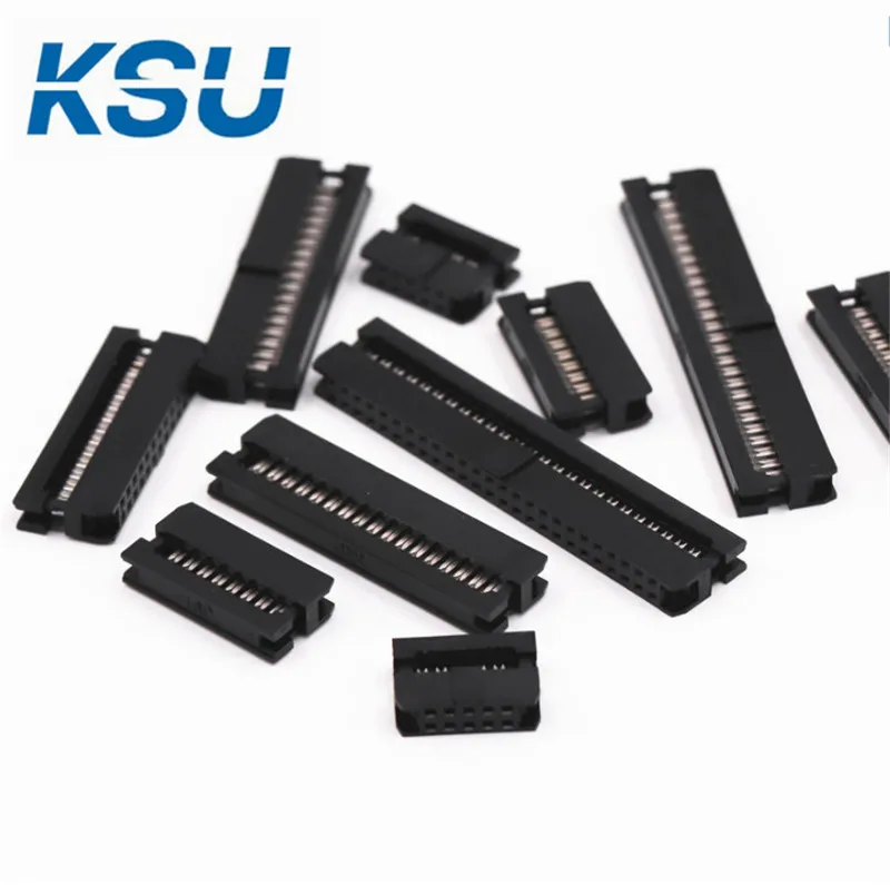 

100Pcs Female 2.0mm Pitch FC IDC Connector Socket ISP JTAG Header For Flat Ribbon Cable Sample 10P 14P 16P 26P 20P 34P 40P 50P