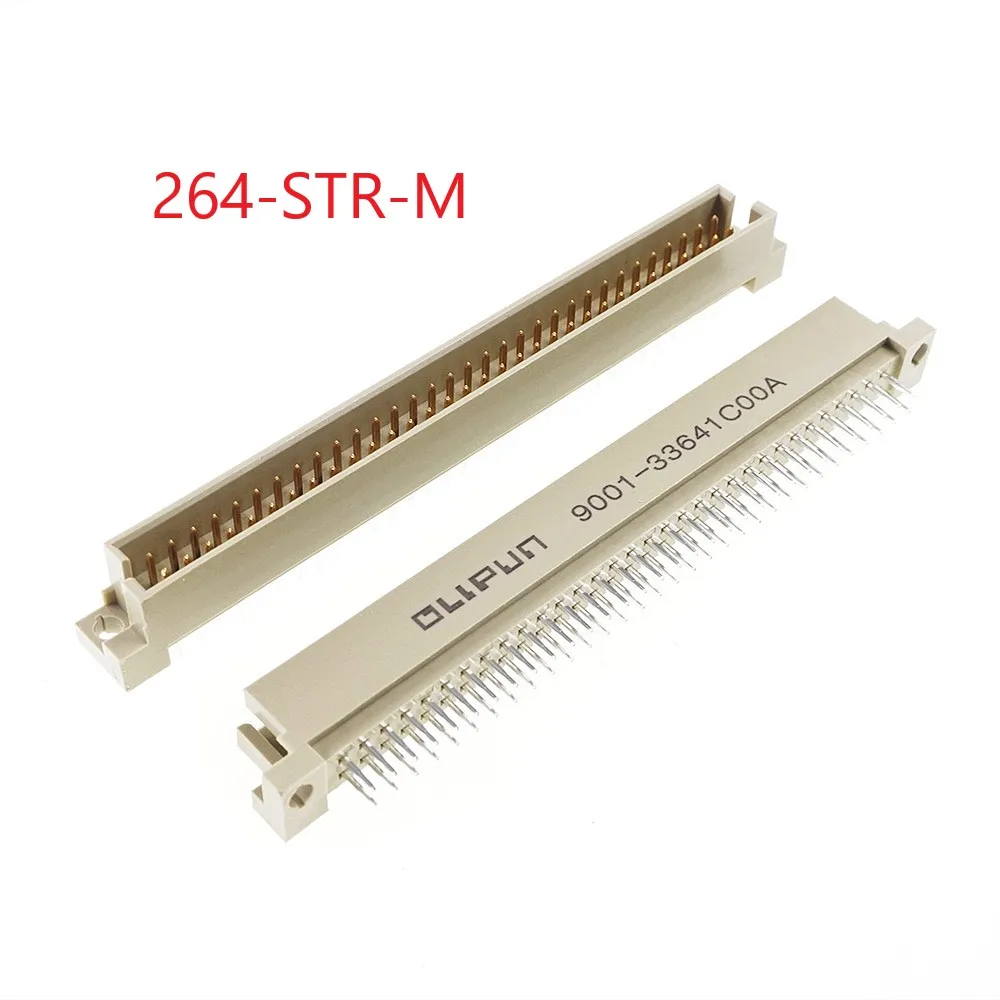 100 pcs DIN 41612 Connector Dual Row 64 Positions Header Male Straight Through Hole PCB Solder 2x32 Pin