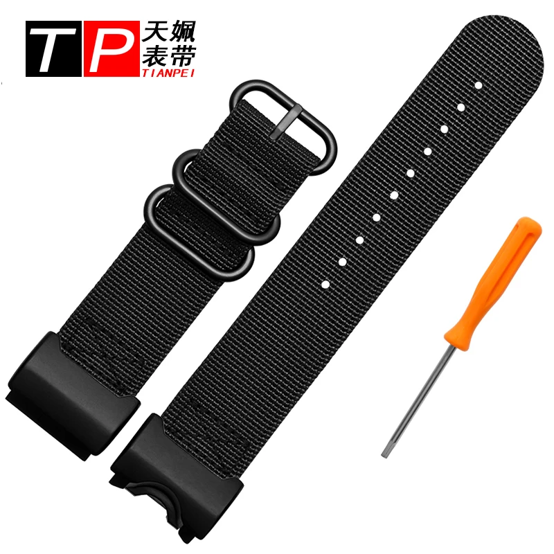 High Quality Nylon Watch Band For CASIO G-Shock Modified Big Mud King GWG-1000-1A/A3/1A1 GB/GG 24mm Black Green Canvas Strap