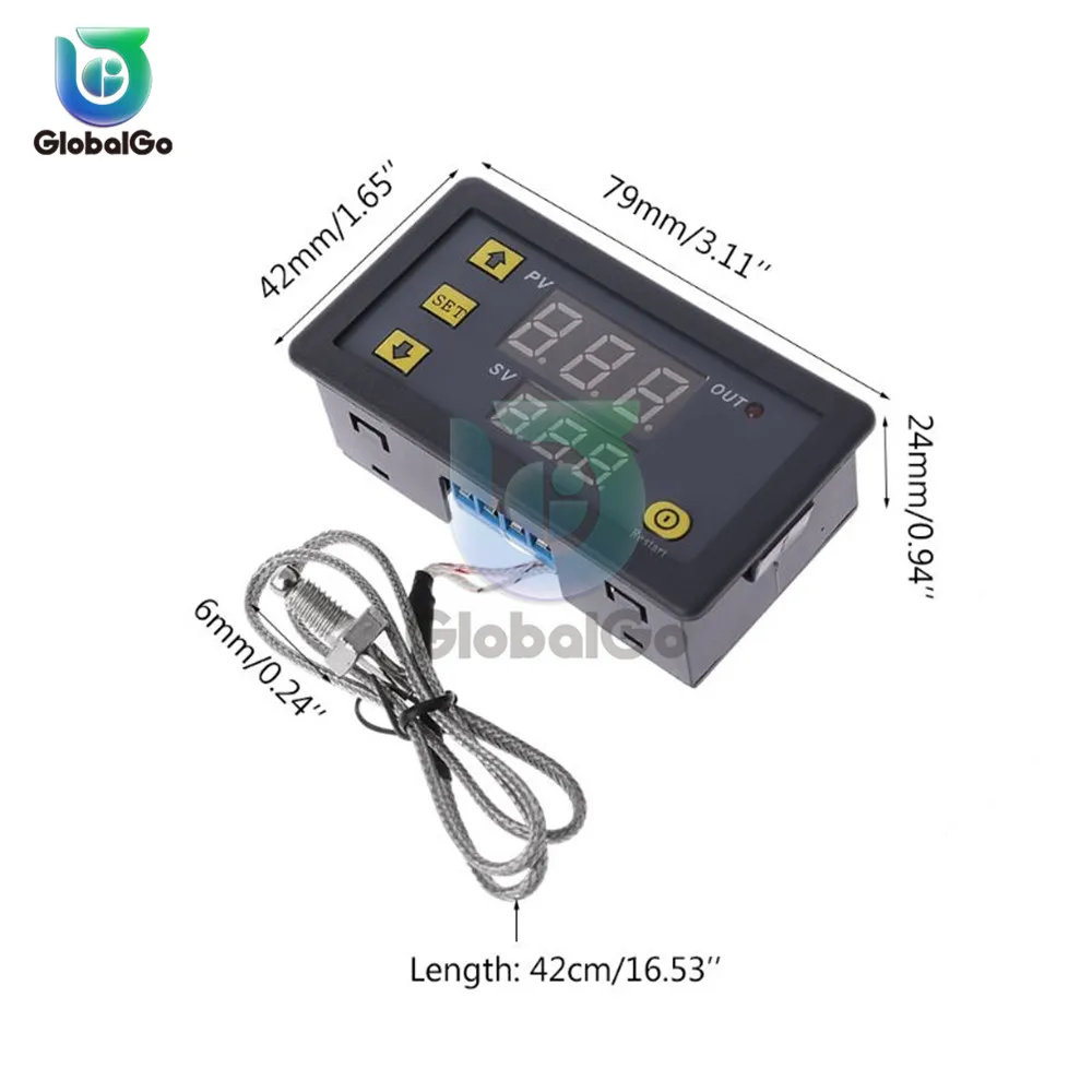 Imagem -03 - Sensor de Temperatura do Termostato tipo k 5v 12v 24v 220v60500 °c Controle do Par Termoelétrico Rosca m6