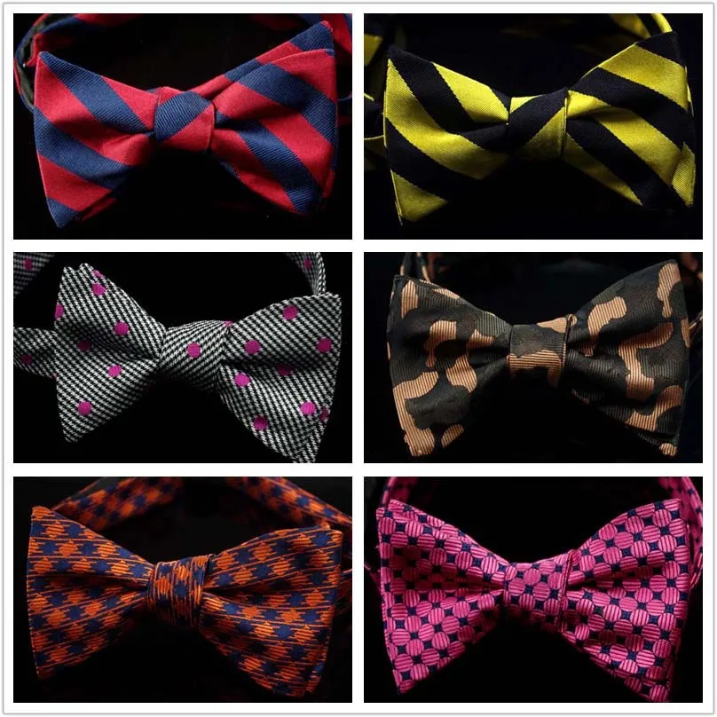 Adjustable Bowties bow tie self  Jacquard Men Classic Wedding Party Bow Ties Bowknot Gift