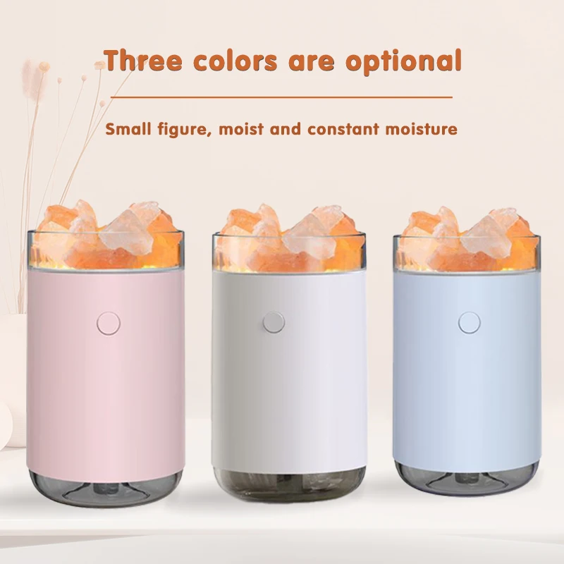 แบบพกพา260ML หินเกลือคริสตัล Aromatherapy Humidifiers อัลตราโซนิก Humidifier USB Cool Fogger ที่มีสีสันบ้าน