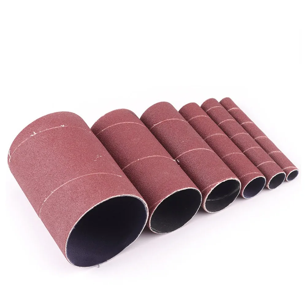 6 pezzi 115mm altezza 12-80mm 80/120 grana Kit di manicotti per tamburo abrasivo per lucidare metalli plastica e ruote per lucidare il legno