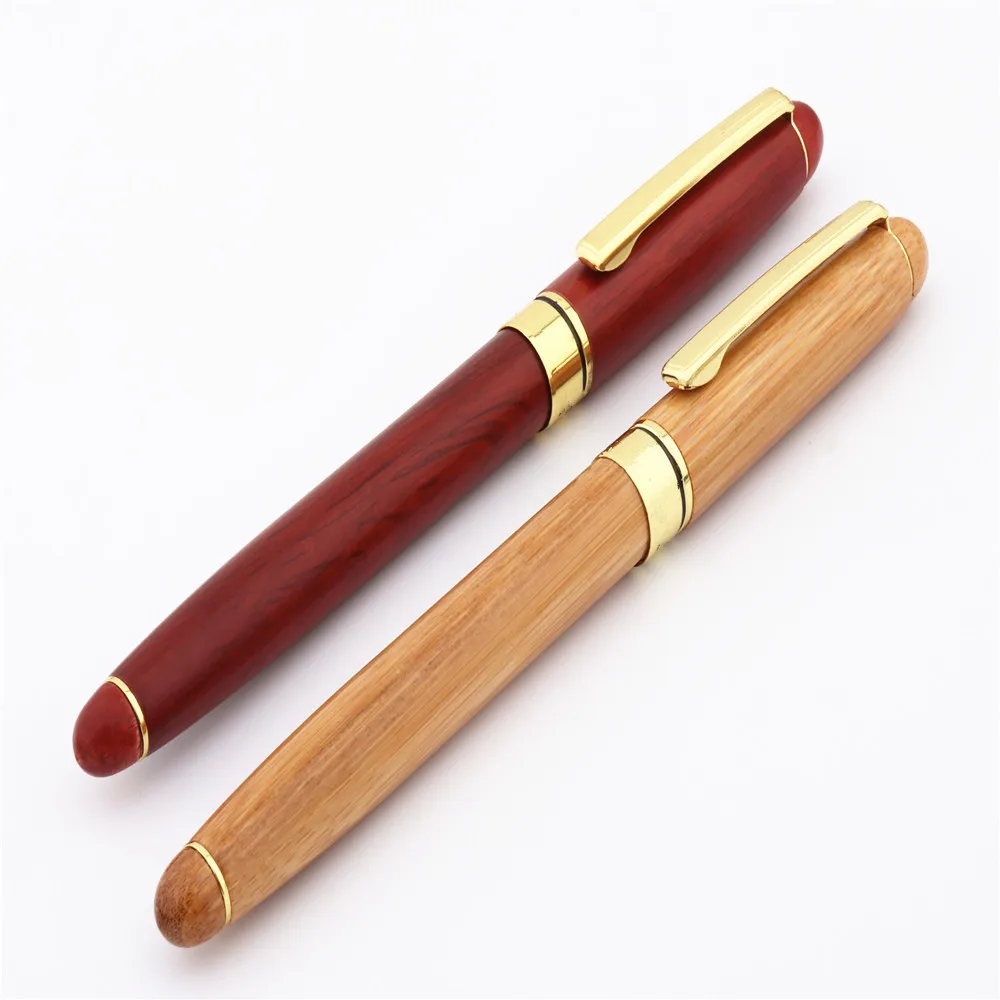 جودة فاخرة 521 قرطاسية خشبية حمراء للطلاب مكتب الأعمال قلم حبر متوسط المنقار جديد