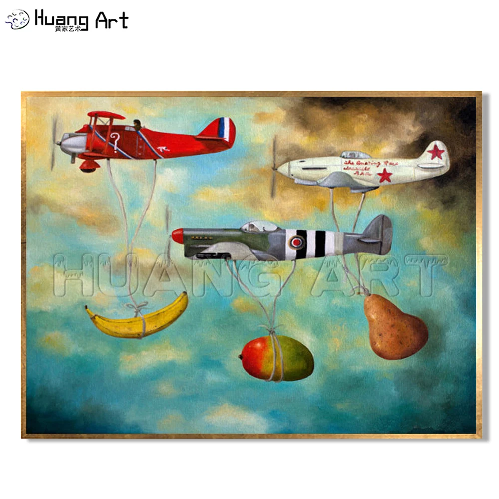 

Professional Artist Hand-painted Impression Still Life Oil Painting On Canvas Handmade Impression Plane With Fruit Oil Painting