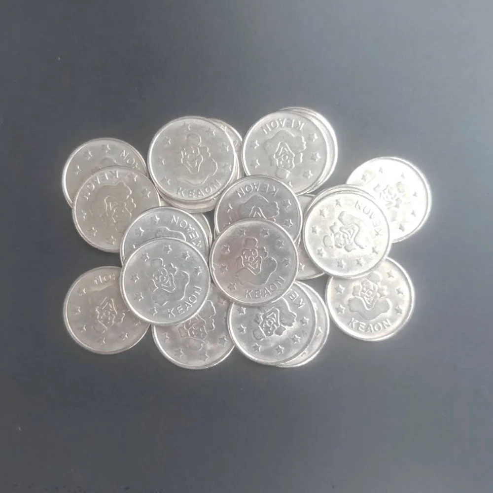 100pcs 24.2*1.85mm Metal Arcade Game Tokens Stainless Steel Arcade Game Coin Clown Tokens