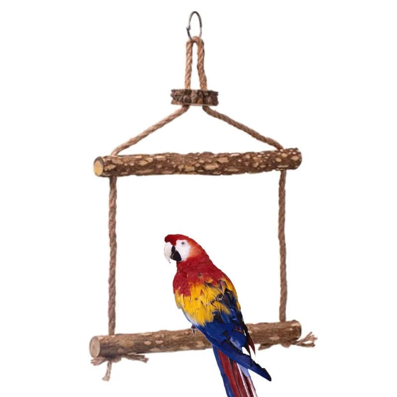 Large Bird Chicken Swing Toy Parrot Macaw Hens Wood Stand Perch Bird Cage Training Stand Holder Chew Toy For Hens Medium Birds