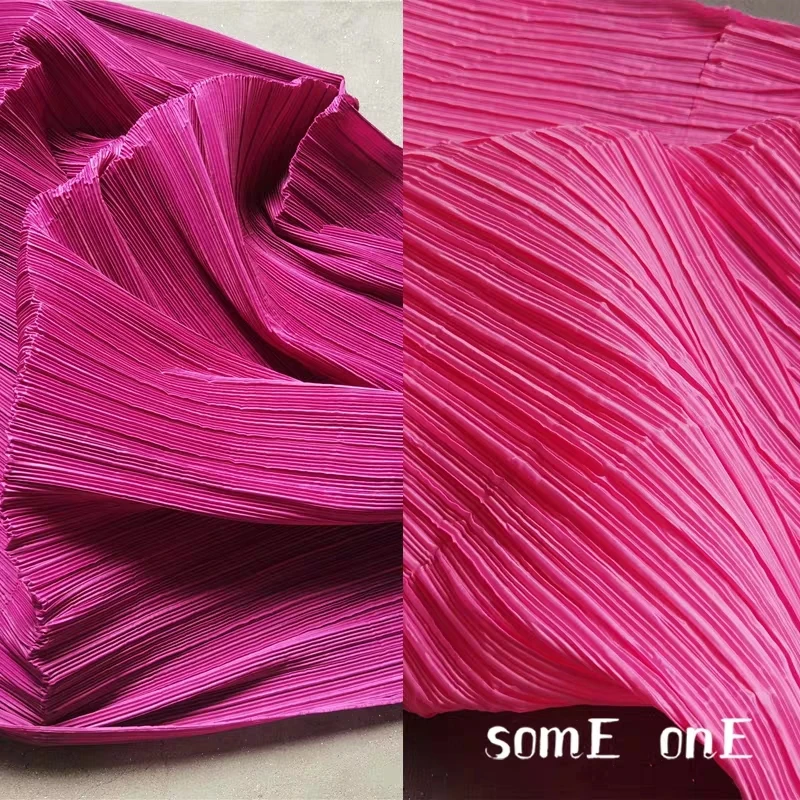 

Stiff Pleated Fabric Rose Red Striped Folds DIY Art Painting Wedding Decor Patchwork Pants Skirts Dress Clothes Designer Fabric