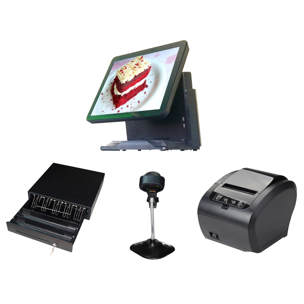 

Windows POS Cash Register Pos System With Pos Printer/Cash Box/Baroce Scanner POS1618P