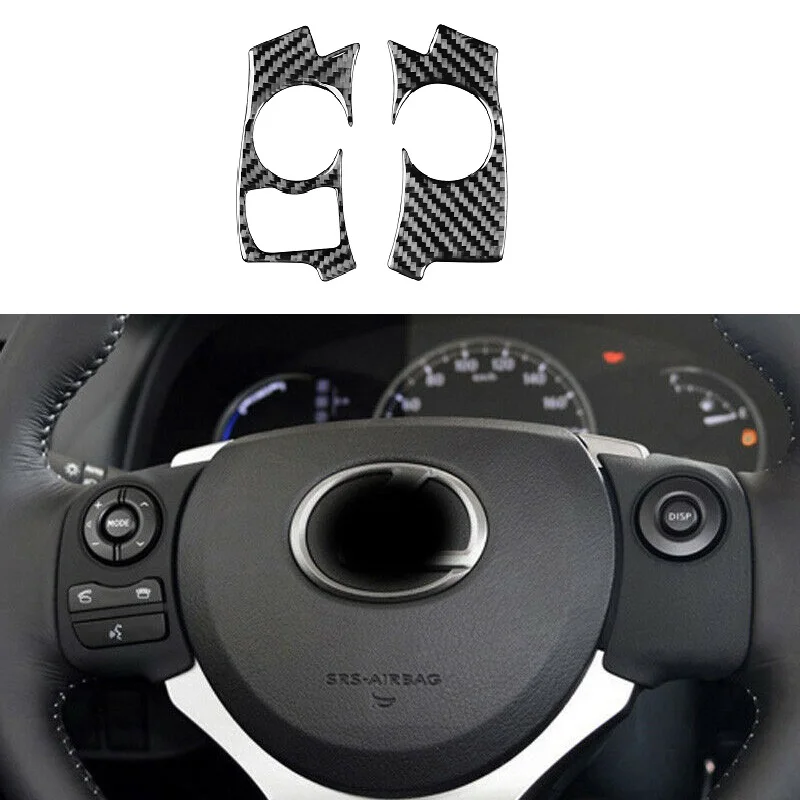 Carbon Fiber Steering Wheel Button Cover Trim Interior Accessories Car Sticker Fit For Lexus CT200h 2011-2017 LHD RHD