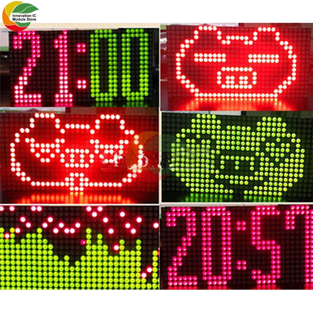 16x32 Dot Matrix Red and Green Dual Color Control LED Display Module DIY Kit Suitable for Arduino, STM32, MSP430, PIC, DIY Kit