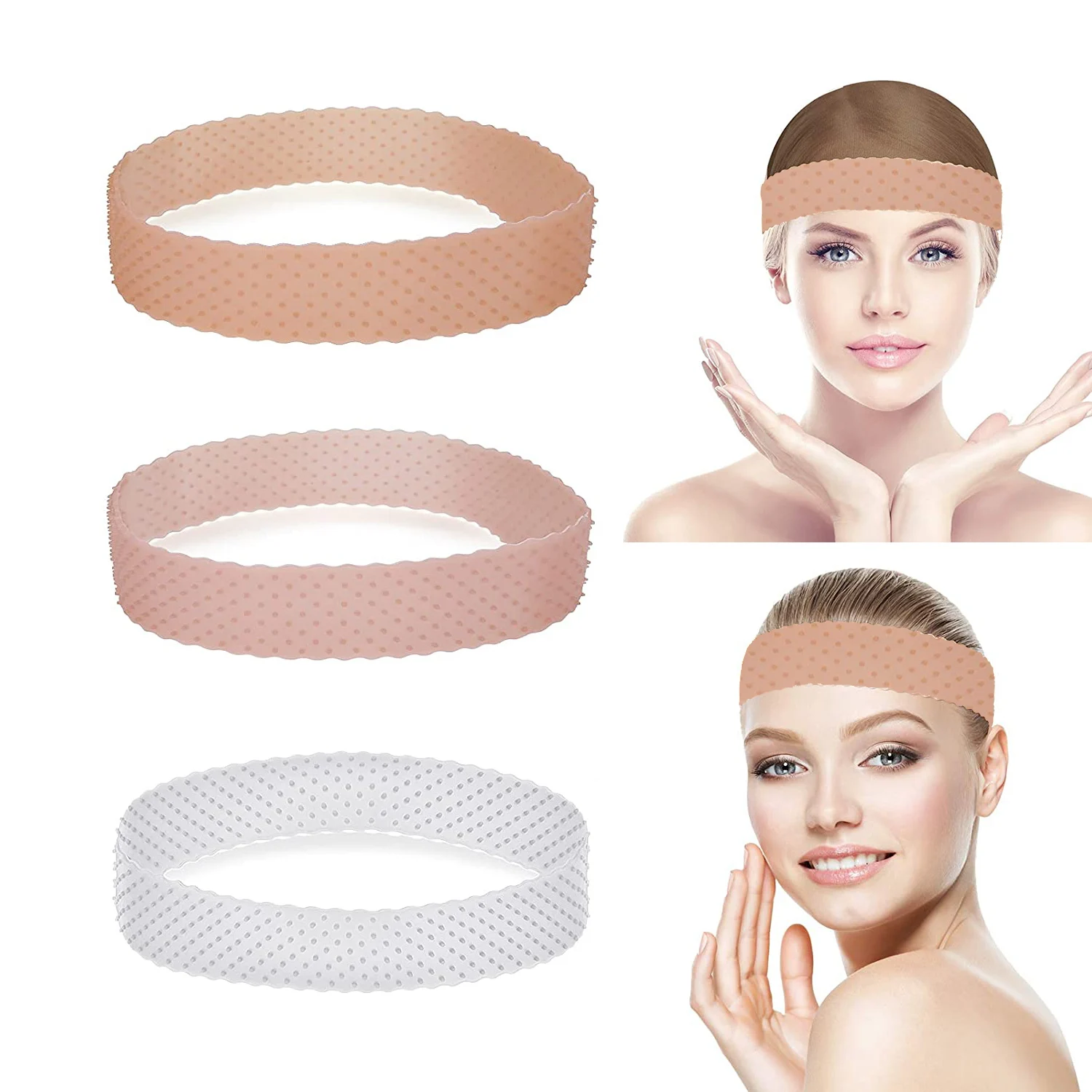 

Silicone Lace Wig Grip Hair Band Transparent Non Slip Wig Headband Adjustable Elastic Wig Band For Lace Frontal Wigs Hair Fix