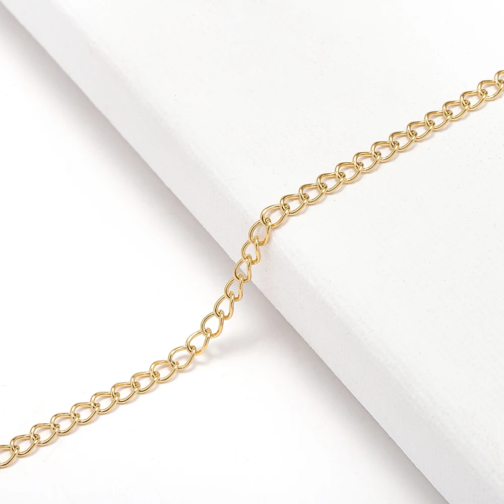 2 Meter Edelstahl-Verlängerungskette 2/3/4mm Gold Halsketten für Armbänder DIY Kettenzubehör Schmuckherstellung Handwerk – Detail 10
