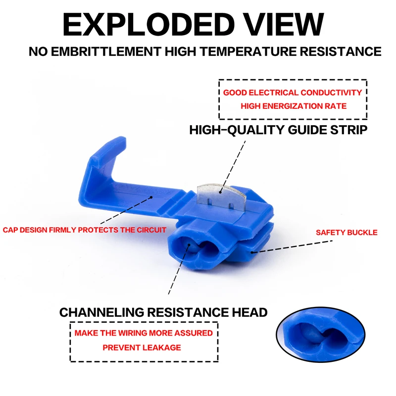 Scotch Lock Electric Wire Cable Connectors Quick Splice Terminals Crimp Non Destructive Without Breaking Line AWG 22-18