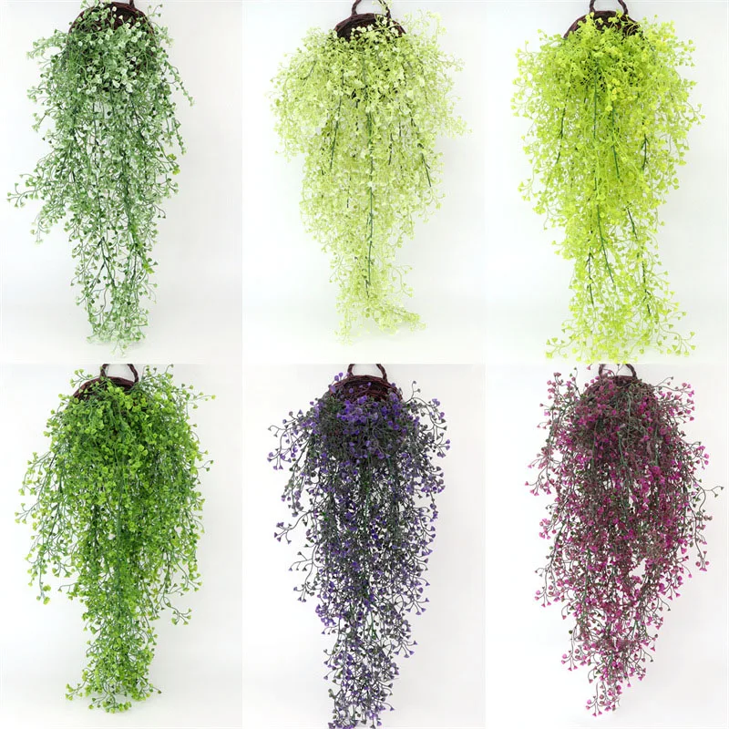 Simulated Green Plant Wall Hanging Flower Vine Hanging Basket Plant Wedding Church Home Decoration Wall Indoor Outdoor Decorate