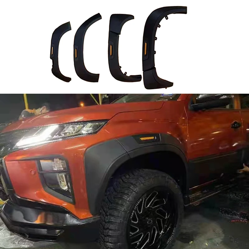 Pickup 4X4 akcesoria samochodowe plastikowe nadkola reflektor koła brwi ze światłem dla Mitsubishi Triton L200 2019-2021