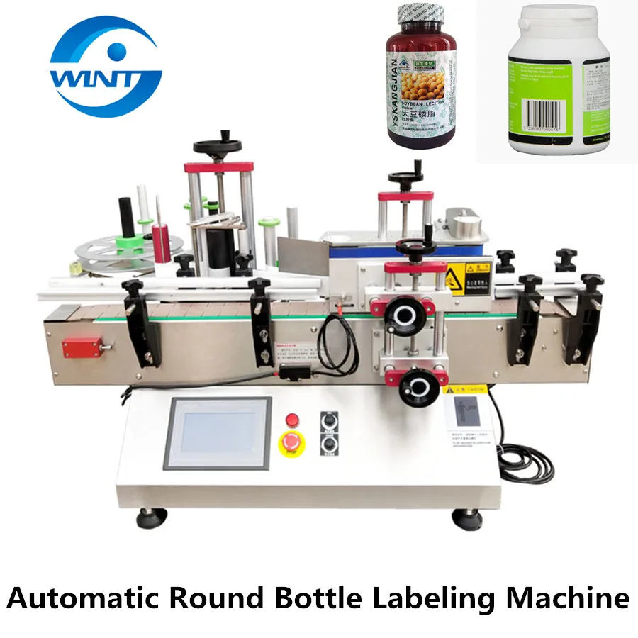 

Desktop Automatic Round Bottle Labeling Machine Adhesive Sticker Label Applicator For Sanitizer Bottles Labeling Machine