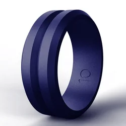 7 Color 8MM 100% Natural Silicone Ring Hypoallergenic Crossfit Flexible Silicone Rubber Wedding Bands for Men Women Casual Anel