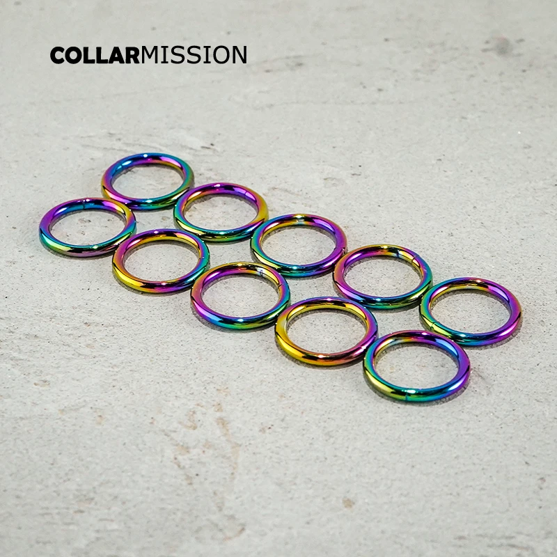 Metal non-welded rainbow O-ring suitable for 25mm backpack with webbing bag dog collar accessories YH25CH