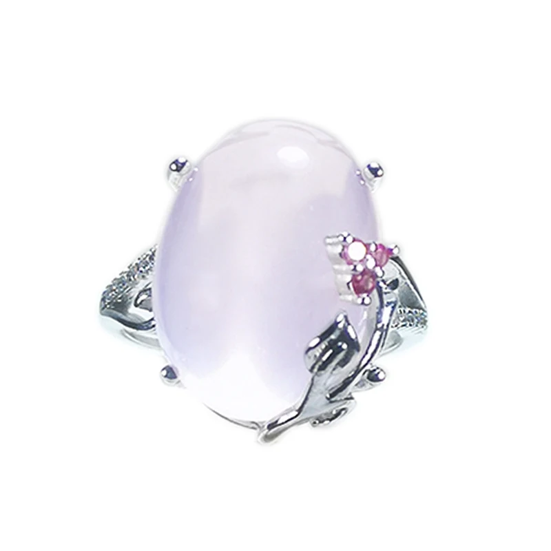 15ct 13mm*18mm 100% Natural Rose Quartz Silver Ring for Party Chinese Style 925 Silver Rose Quartz Jewelry