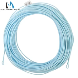 Maximumcatch Saltwater Weight Forward Fly Fishing Line 90FT 8-10wt 2 welded Loops Floating Fly Line Sandy Blue Color