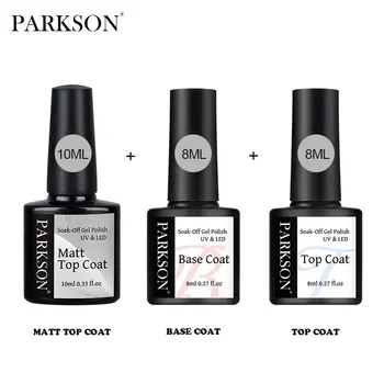 Parkson 2/3 Uds. Kit de esmalte de uñas de Gel con capa superior mate, conjunto de capa superior UV LED para decoración de uñas, imprimación de esmalte de manicura, juego de Gel para uñas