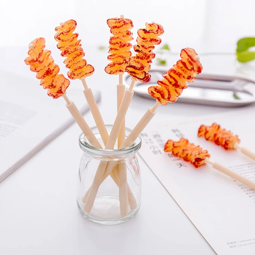 Creative Simulation Meat Skewer Kebab Shape Ball Point Pen Signature Pen Office School Weird Realistic Writing Tools