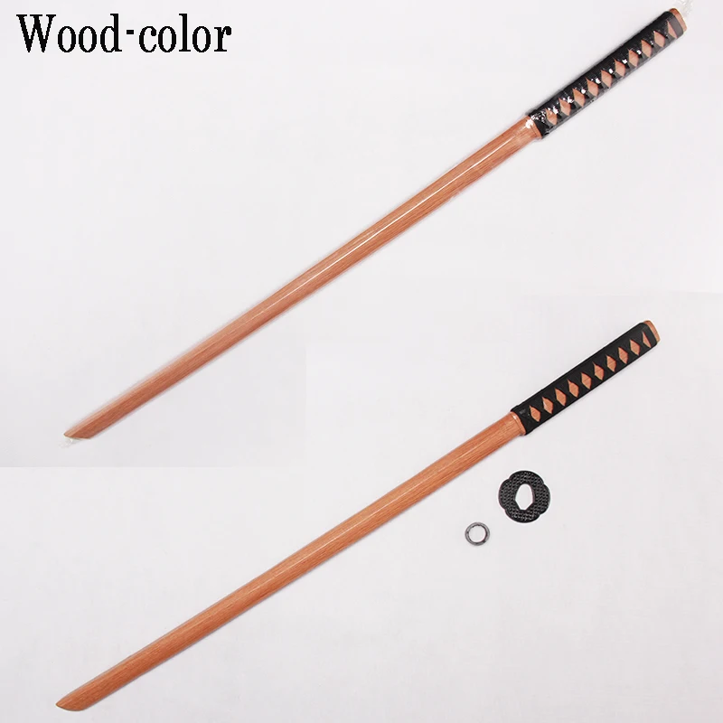 Wood Swords for Cosplay, Bokken Katana, Kendo, Samurai Practice Sword, Decorative Cosplay, PU Sheath, 100cm length