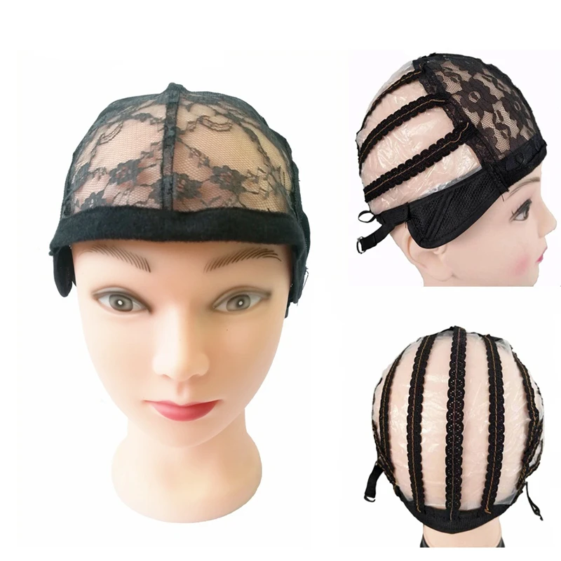 

Hot sale 5-10Pcs Wig Cap With Lace Wig Hair Net For Making Wigs With Adjustable Straps Lace Hairnets Weaving Wig Cap Wholesale