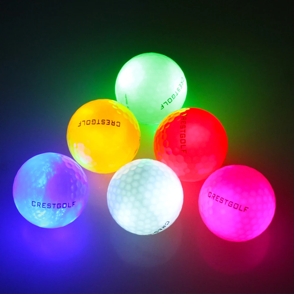 12Pcs Luminous Light Up Glow In The Dark LED Golf Park Balls Night Training