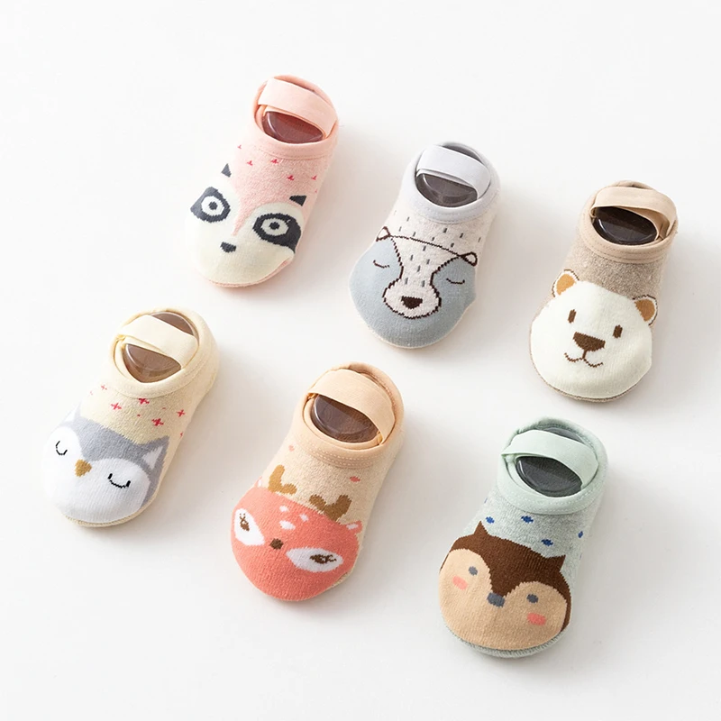 Fashion Baby socks Boys Girls Cute Cartoon anti-slip Cotton Toddler Floor Socks Animal pattern First Walker Shoes 0-3Y