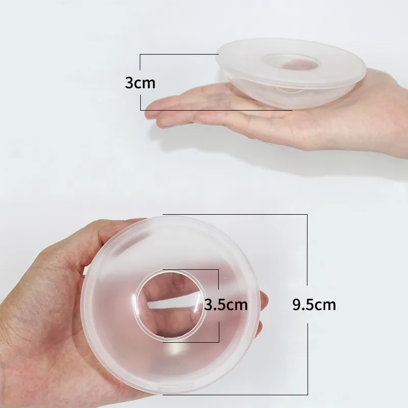 2pcs Silica Gel Collection Cover Baby BreastfeedingMilk Collectors Soft Postpartum Nipple Suction Container Reusable Nursing Pad