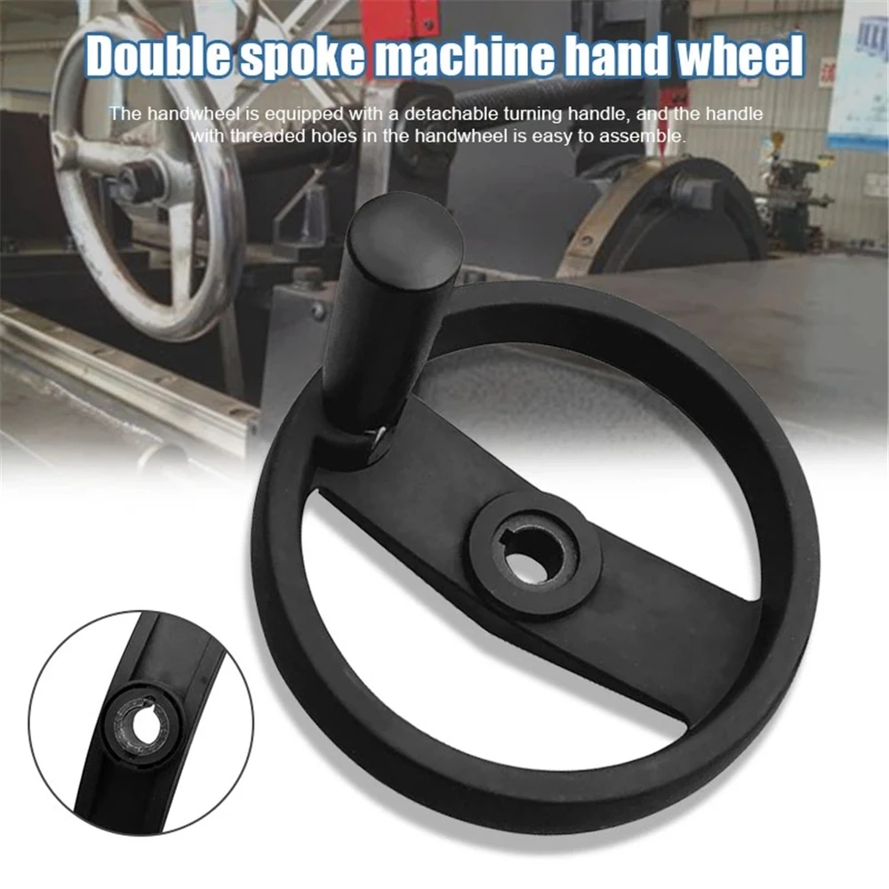 Solid Aluminium Alloy Handwheel 100mm 125mm 160mm 200mm Foldable Double Spoked Handwheel for Milling Machine Lathe CNC Machine