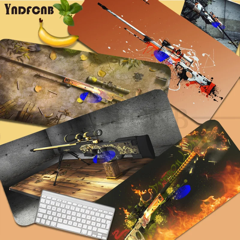 

Awp Gun Custom Skin Large Gaming Mouse Pad XL Locking Edge Size for mouse pad Keyboard Deak Mat for Cs Go LOL