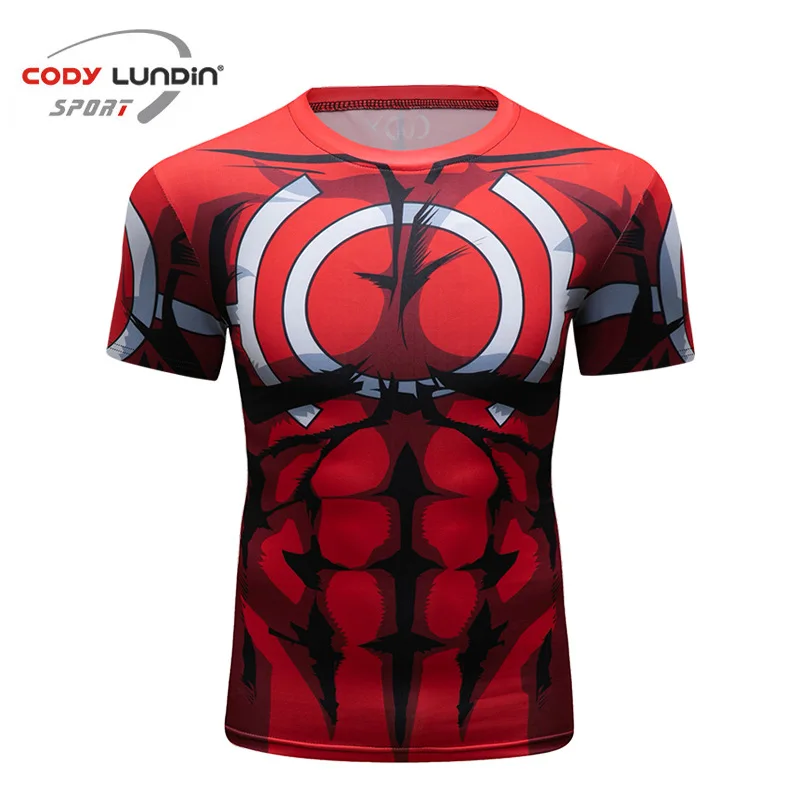 Gym Sport T Shirt Men Bodybuilding Workout Shirt Quick Dry Football Basketball Jersey Training Running Fitness Compression Shirt