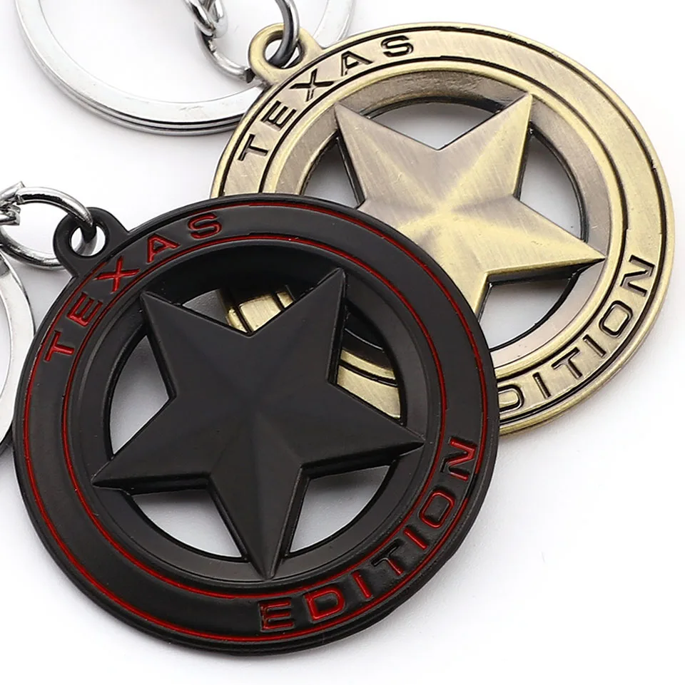 TEXAS EDITION Metal Star Logo Emblem Car Keychain 1941 Keyring Key Ring for Jeep Wrangler Renegade Liberty Grand Cherokee