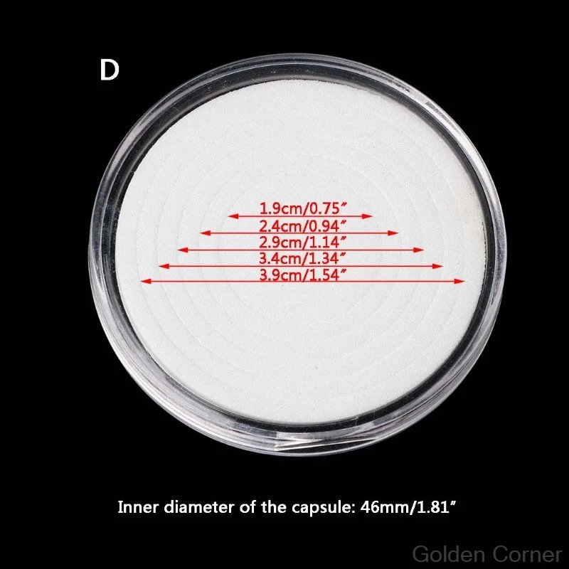 20Pcs Clear Round 46mm Direct Fit Airtight Coin Capsules Holder Display Storage Case With EVA Gasket Pad Ring 16-40mm S25 20