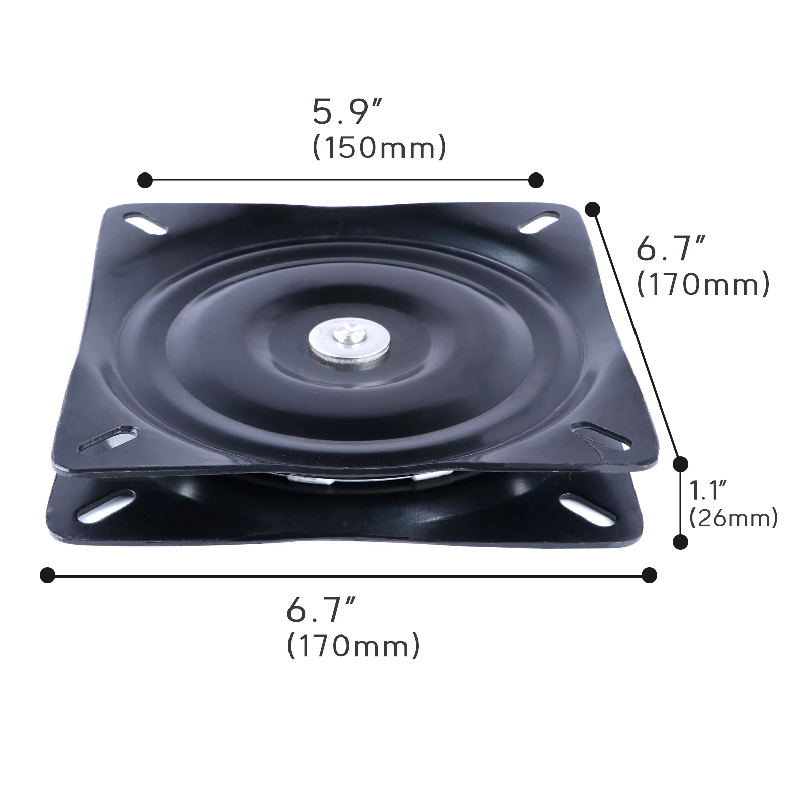 7 Inch Heavy Duty Steel 360 Degrees Rotating Seat Swivel Base Mount Plate for Bar Stool Chair Table Applications Tools