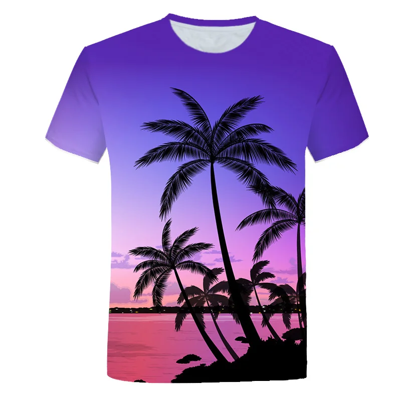 Beautiful Natural Scenery graphic t shirts Summer Casual 3D fashion men\'s t-shirts With Landscape Pattern Print T-shirt Tops