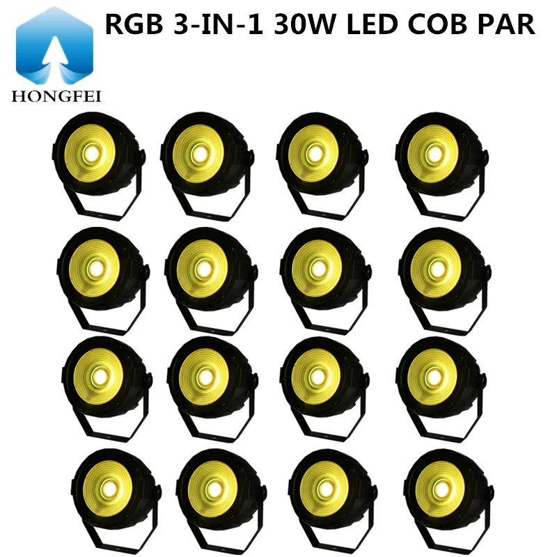 luz cob de led em 16 pecas rgb 30w led par lampada de discoteca 01