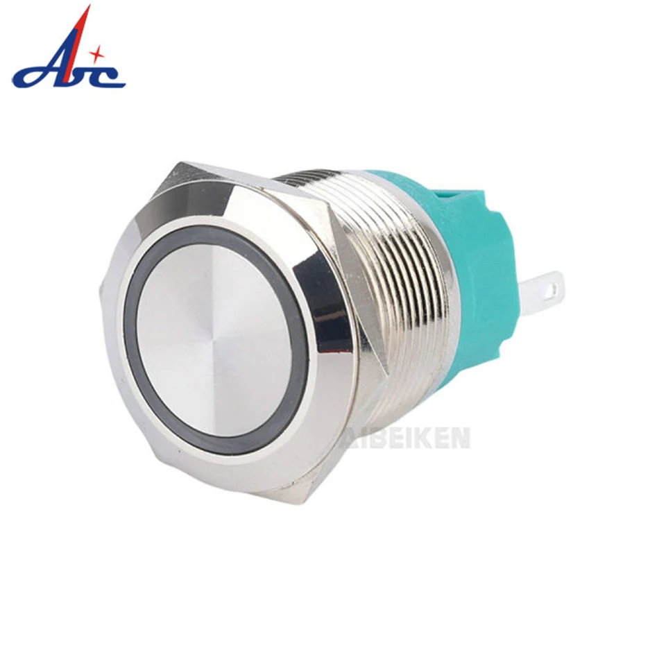 

TY 2207 shortest type 22MM 24V/12V ring LED lighted ip65 momentary led push button switch