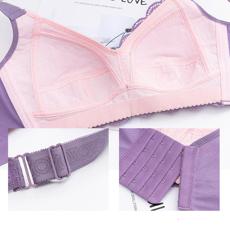 No Rims Thin Breathable Full Cup Breastfeeding Lace Flower Sexy Lingeries Women Bras Plus Size 120EFG Women\'s Underwear
