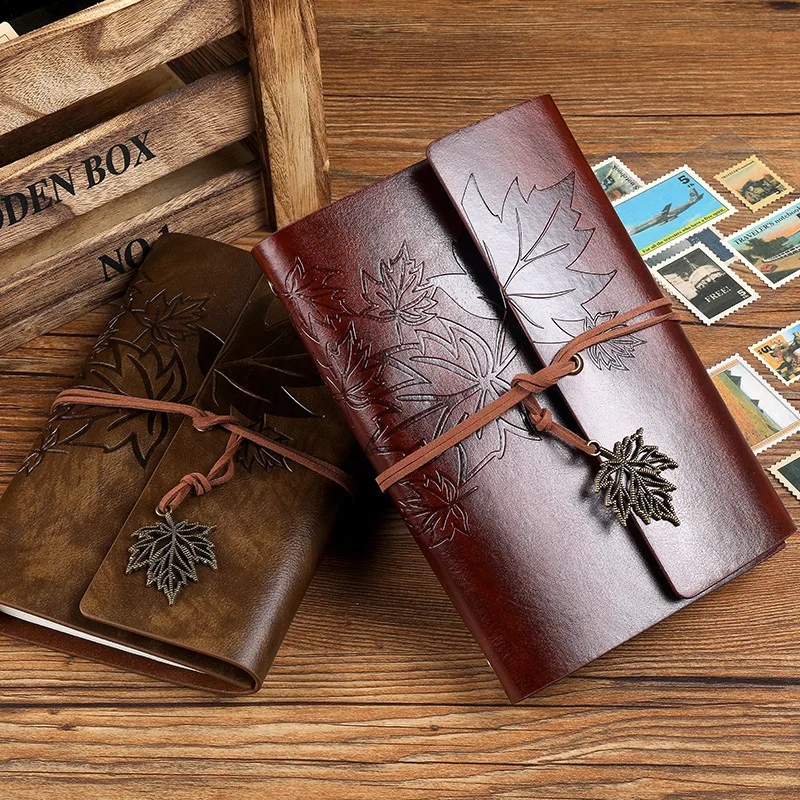 A5 A6 A7 gezginler Vintage Notebook PU deri boş Kraft günlüğü not defteri dergisi Sketchbook kırtasiye okul ofis malzemeleri