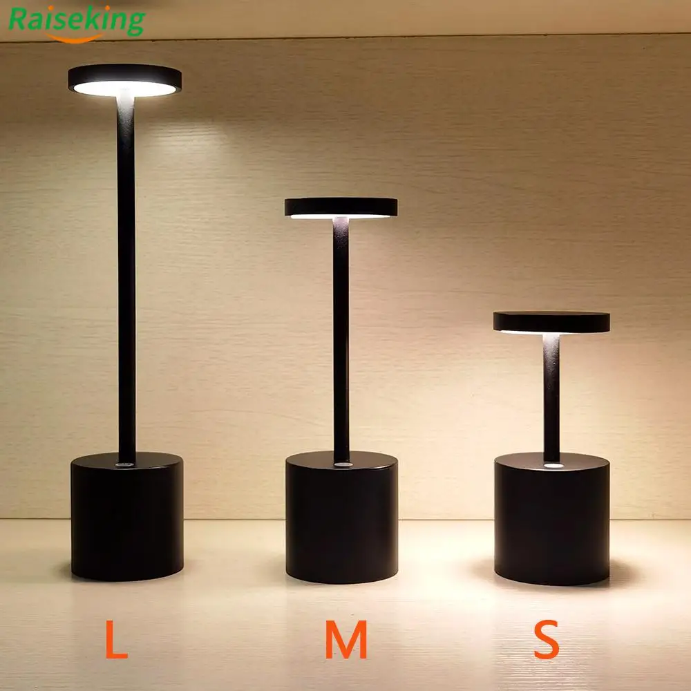 USB Rechargeable 5200mAh Battery Aluminium Led Cordless Table Lamp With Touch Dimmable For Restaurant Hotel Ktv Bar Dinning Room