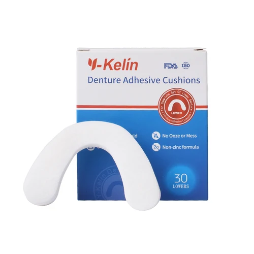 Imagen 2 del producto Y-Kelin Cojín adhesivo para dentadura inferior Tira de 60 almohadillas (paquete de 2)