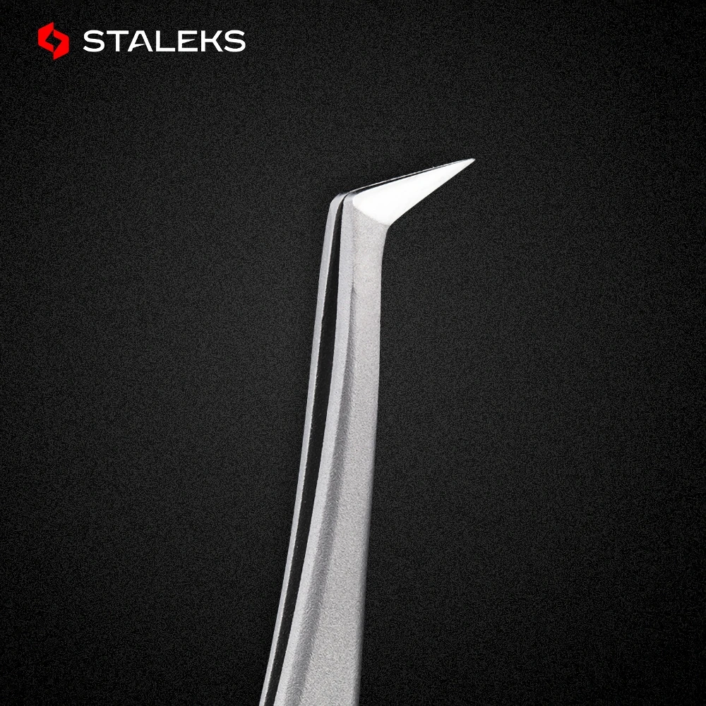 STALEKS PRO TE-40-12 Wave Pattern Embossing Tweezers Grafting Eyelashes Blooming ESD High Precise Hyper Fine AISI